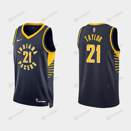 Indiana Pacers 21 Terry Taylor 2022-23 Icon Edition Black Men Jersey