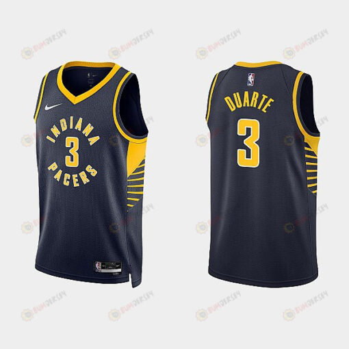 Indiana Pacers 3 Chris Duarte 2022-23 Icon Edition Black Men Jersey