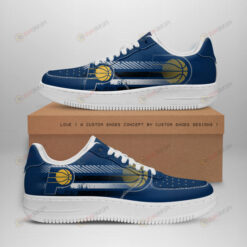 Indiana Pacers Logo Stripe Pattern Air Force 1 Printed In Blue