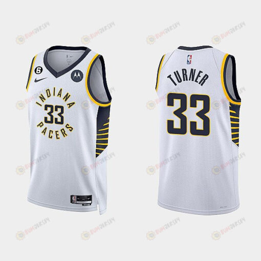 Indiana Pacers Myles Turner 33 2022-23 Association Edition White Men Jersey Swingman