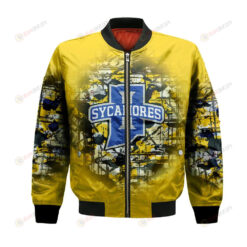 Indiana State Sycamores Bomber Jacket 3D Printed Camouflage Vintage