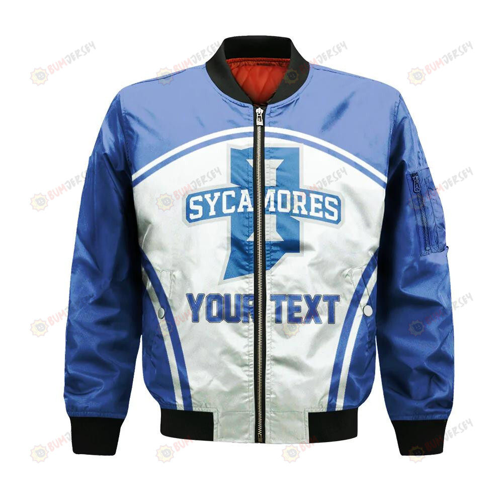 Indiana State Sycamores Bomber Jacket 3D Printed Curve Style Sport