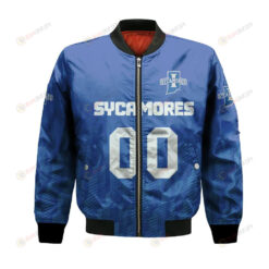 Indiana State Sycamores Bomber Jacket 3D Printed Team Logo Custom Text And Number
