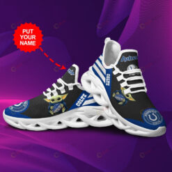 Indianapolis Colts Baby Yoda Logo Pattern Custom Name 3D Max Soul Sneaker Shoes