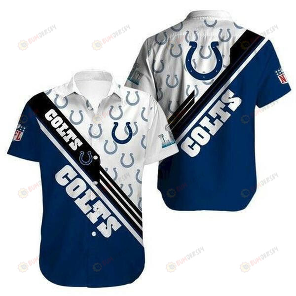 Indianapolis Colts Blue And White Stripes Hawaiian Shirt