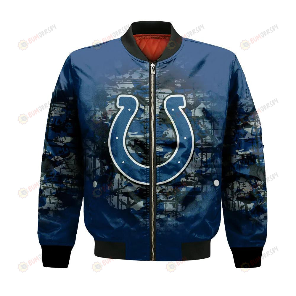 Indianapolis Colts Bomber Jacket 3D Printed Camouflage Vintage