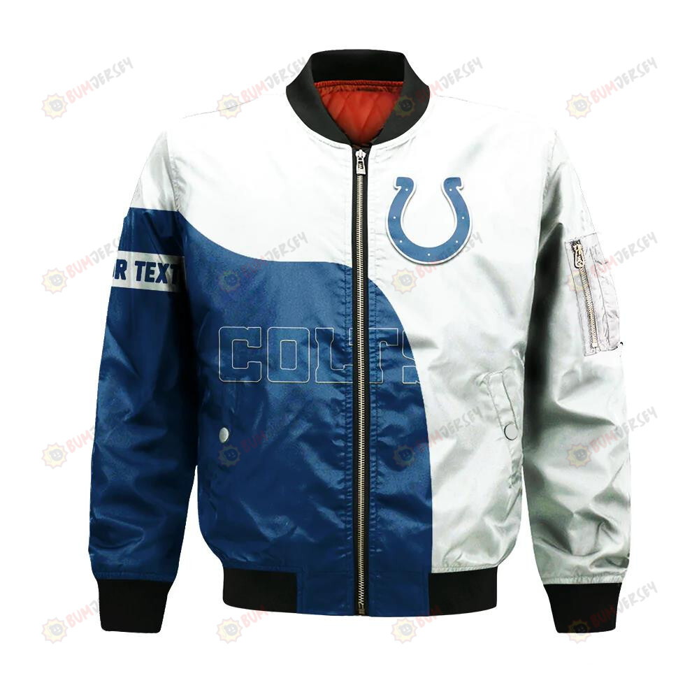 Indianapolis Colts Bomber Jacket 3D Printed Curve Style Custom Text And Number