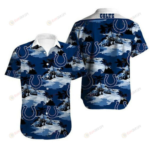 Indianapolis Colts Coconut Tree Island ??3D Printed Hawaiian Shirt