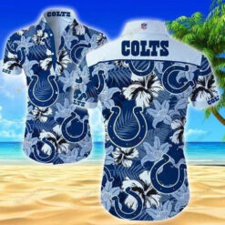 Indianapolis Colts Floral Blue Curved Hawaiian Shirt Trendy
