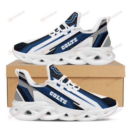 Indianapolis Colts Geometric Hexagon Design Pattern 3D Max Soul Sneaker Shoes