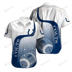 Indianapolis Colts In White Blue Curved Hawaiian Shirt