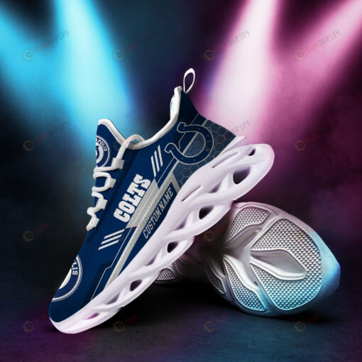 Indianapolis Colts Logo Beehive Pattern Custom Name 3D Max Soul Sneaker Shoes