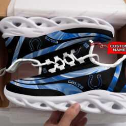 Indianapolis Colts Logo Color Stripe Pattern Custom Name 3D Max Soul Sneaker Shoes