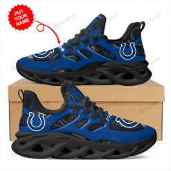 Indianapolis Colts Logo Hole Pattern Custom Name 3D Max Soul Sneaker Shoes