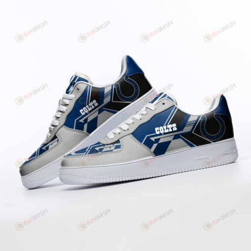 Indianapolis Colts Logo Pattern Air Force 1 Printed In Blue Gray