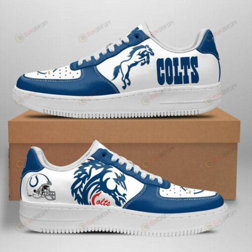 Indianapolis Colts Logo Pattern Air Force 1 Printed In Blue White