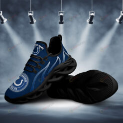 Indianapolis Colts Logo Pattern Custom Name 3D Max Soul Sneaker Shoes In Blue