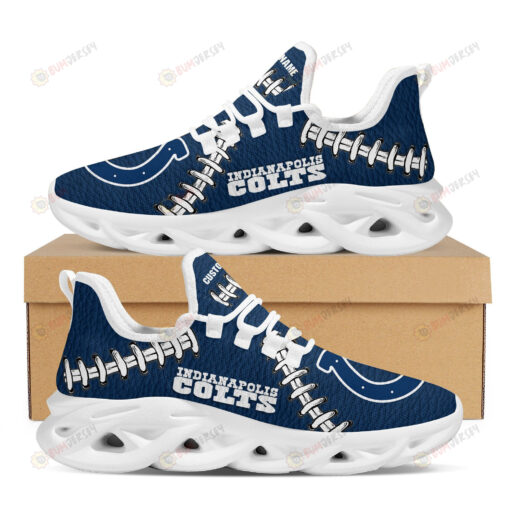 Indianapolis Colts Logo Seam Pattern Custom Name 3D Max Soul Sneaker Shoes