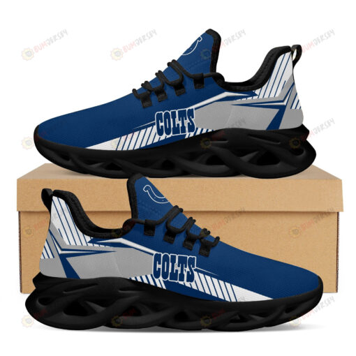 Indianapolis Colts Logo Stripe Pattern 3D Max Soul Sneaker Shoes