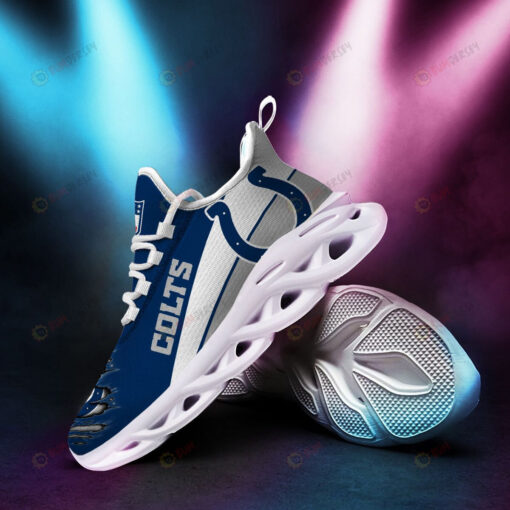 Indianapolis Colts Logo Torn Pattern 3D Max Soul Sneaker Shoes In Blue