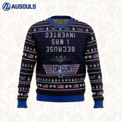Inverted Top Gun Ugly Sweaters For Men Women Unisex