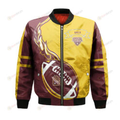 Iona Gaels Bomber Jacket 3D Printed Flame Ball Pattern