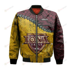 Iona Gaels Bomber Jacket 3D Printed Grunge Polynesian Tattoo