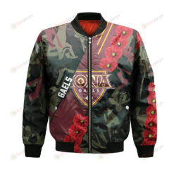 Iona Gaels Bomber Jacket 3D Printed Sport Style Keep Go on