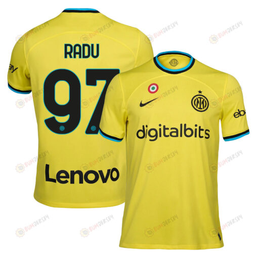 Ionu? Radu 97 Inter Milan 2022/23 Third Men Jersey - Yellow