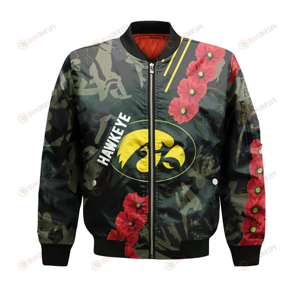 Iowa Hawkeyes Bomber Jacket 3D Printed Sport Style Keep Go on