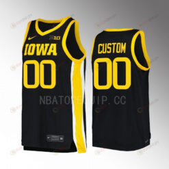 Iowa Hawkeyes Custom 00 Jersey 2022-23 College Basketball Black Uniform