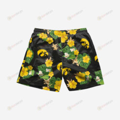 Iowa Hawkeyes Floral Hawaiian Men Shorts Swim Trunks - Print Shorts