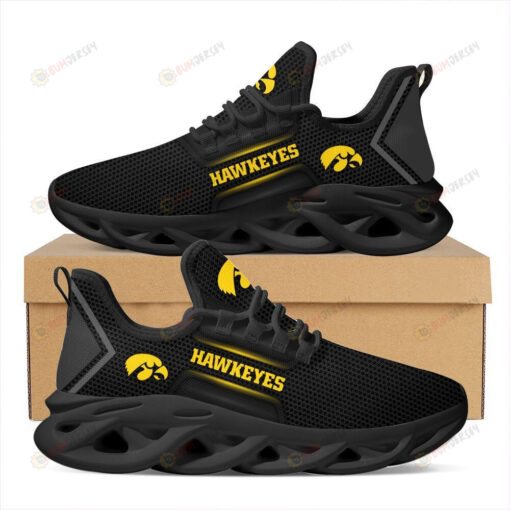 Iowa Hawkeyes Logo Pattern 3D Max Soul Sneaker Shoes In Black