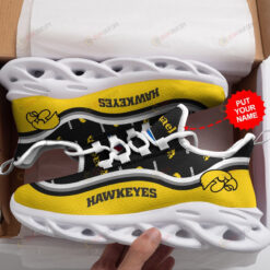 Iowa Hawkeyes Logo Pattern Custom Name 3D Max Soul Sneaker Shoes