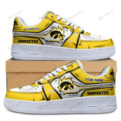 Iowa Hawkeyes Logo Pattern Custom Name Air Force 1 Printed