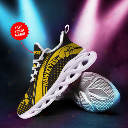 Iowa Hawkeyes Logo Polka Dot Pattern Custom Name 3D Max Soul Sneaker Shoes