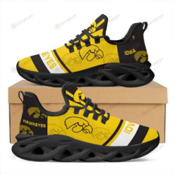 Iowa Hawkeyes Logo Stripe Pattern 3D Max Soul Sneaker Shoes In Yellow