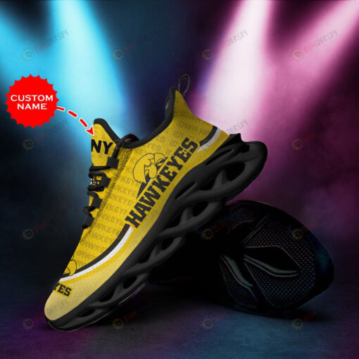 Iowa Hawkeyes Logo Text Pattern Custom Name 3D Max Soul Sneaker Shoes