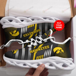 Iowa Hawkeyes Logo With Stripe Pattern Custom Name 3D Max Soul Sneaker Shoes