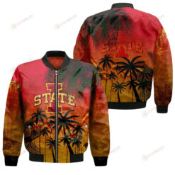 Iowa State Cyclones Bomber Jacket 3D Printed Coconut Tree Tropical Grunge