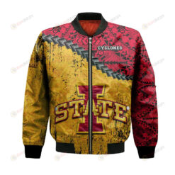 Iowa State Cyclones Bomber Jacket 3D Printed Grunge Polynesian Tattoo