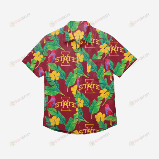 Iowa State Cyclones Floral Button Up Hawaiian Shirt