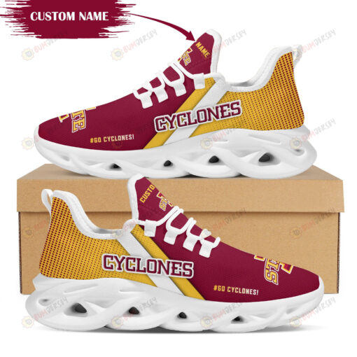 Iowa State Cyclones Logo Custom Name Pattern 3D Max Soul Sneaker Shoes