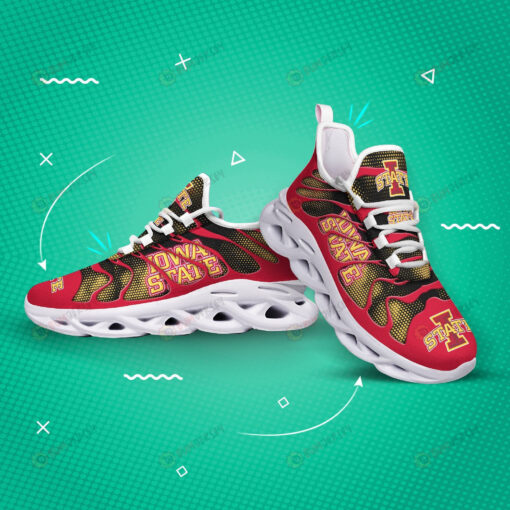 Iowa State Cyclones Logo Hole Pattern 3D Max Soul Sneaker Shoes In Red