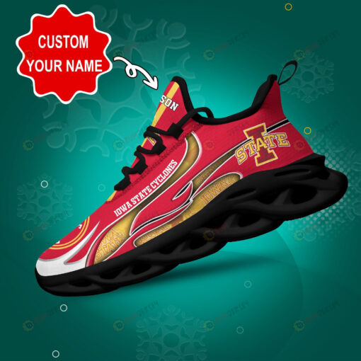 Iowa State Cyclones Logo Unique Pattern Custom Name 3D Max Soul Sneaker Shoes