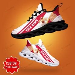 Iowa State Cyclones Shadow Logo Polka Dot Pattern Custom Name 3D Max Soul Sneaker Shoes