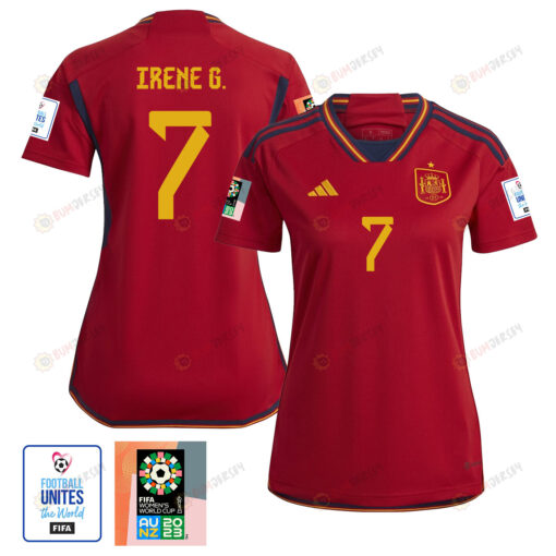 Irene Guerrero 7 Spain 1 Star FIFA Patch Women's National Team 2023-24 World Cup Home Women Jersey