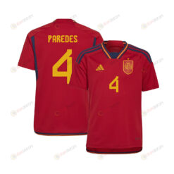 Irene Paredes 4 Spain 1 Star Women's National Team 2023-24 World Cup Home Jersey