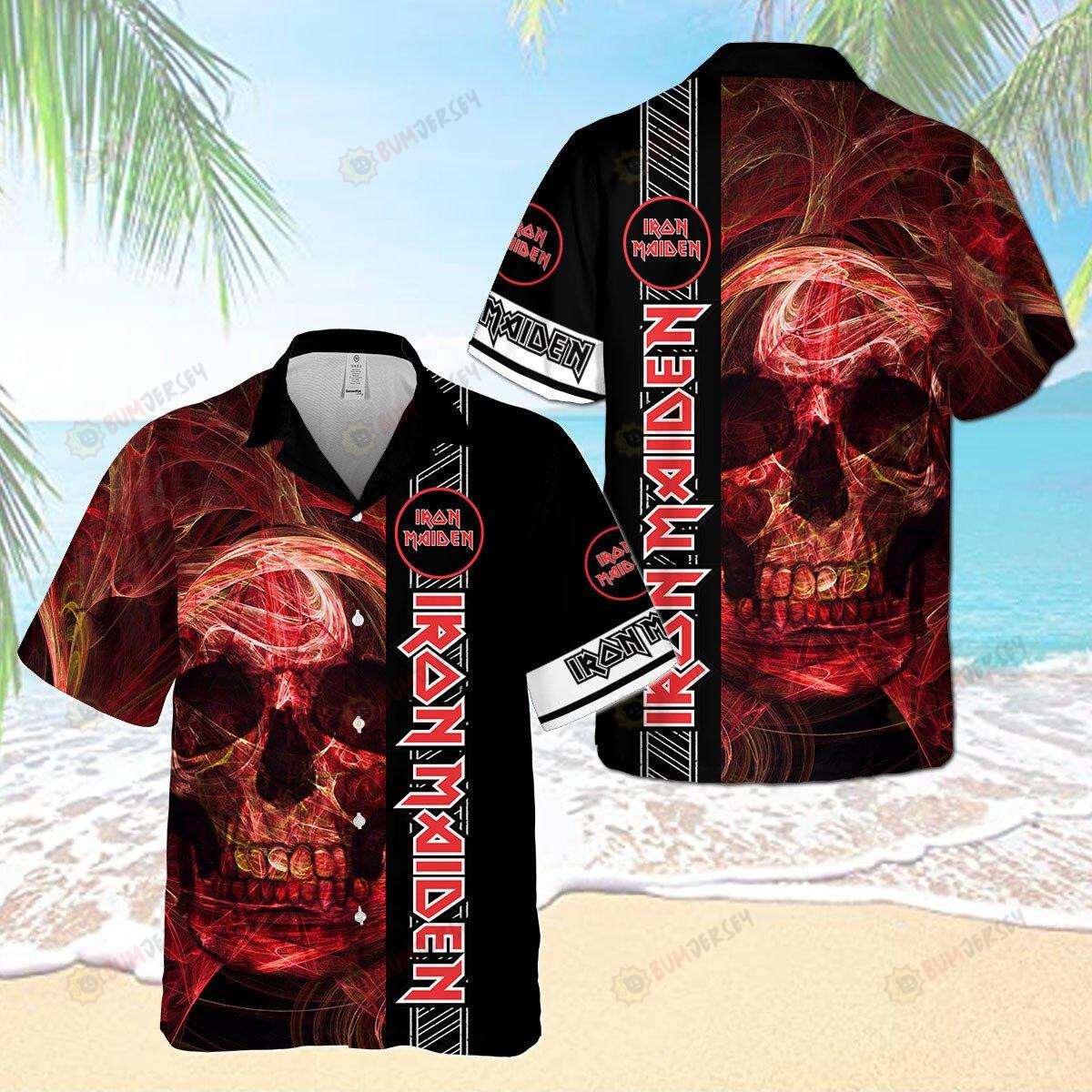 Iron Maiden Skull 3D Printed Hawaiian Shirt