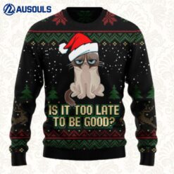 Is It Too Late To Be Good Cat Ugly Sweaters For Men Women Unisex